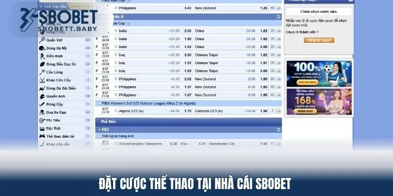 Đặt cược thể thao tại nhà cái SBOBET 