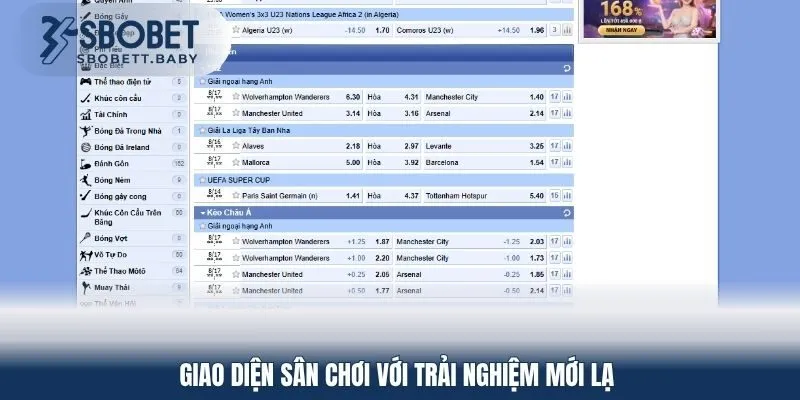 Giao diện sân chơi với trải nghiệm mới lạ 
