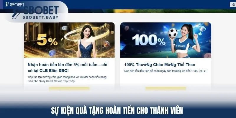 Sự kiện quà tặng hoàn tiền cho thành viên 