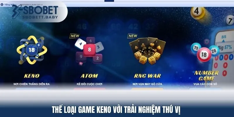 Thể loại game Keno với trải nghiệm thú vị 